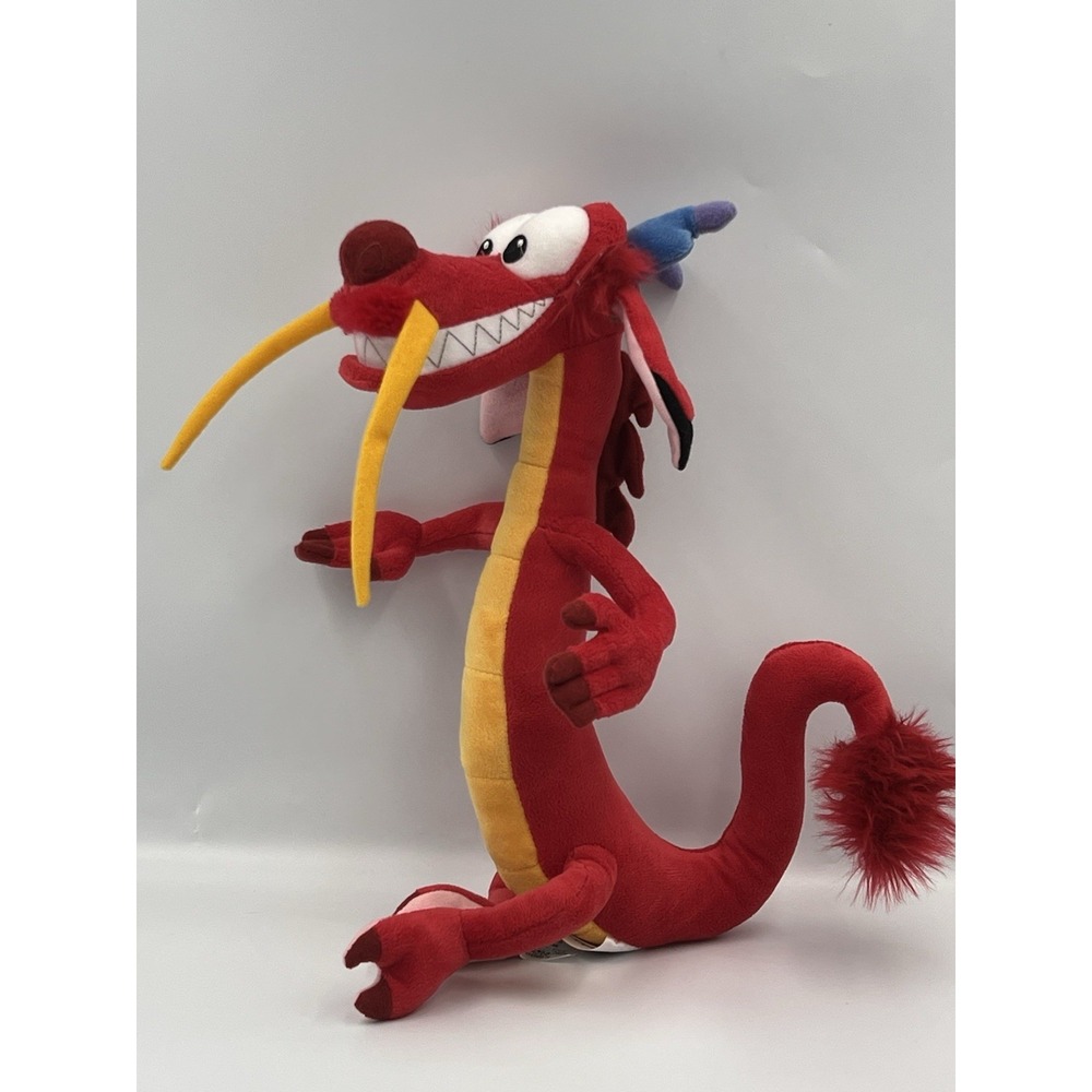Disney Store Mulan Mushu Dragon Red Plush Stuffed Toy 14"